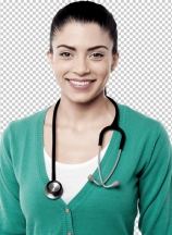 Female medical professional with stethoscope